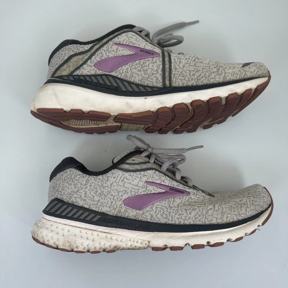 Brooks Adrenaline 20 1202961B030 Sneakers Womens US 7.5B Gray Knit Running Shoes